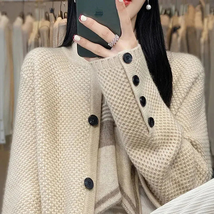 Women's Textured Knit Cardigan in Linden-The Yellow Prime
