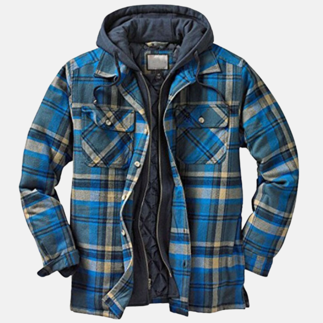 Chemise-veste matelassée en flanelle pour homme