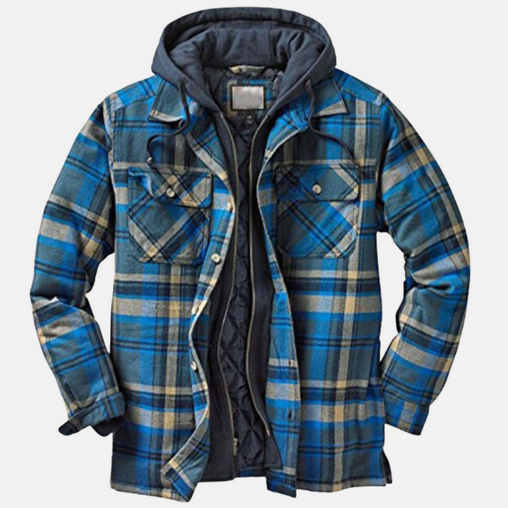 Chemise-veste matelassée en flanelle pour homme