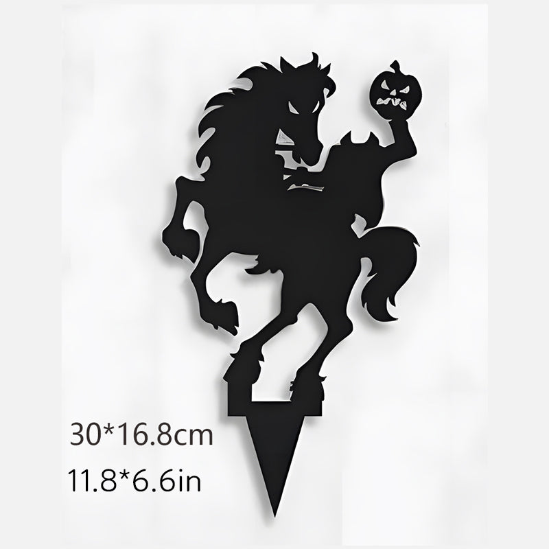 Kovový zahradní zápich Stínový vrhač padoucha na Halloween s projekcí reflektorem