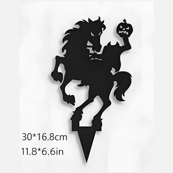 Kovový zahradní zápich Stínový vrhač padoucha na Halloween s projekcí reflektorem