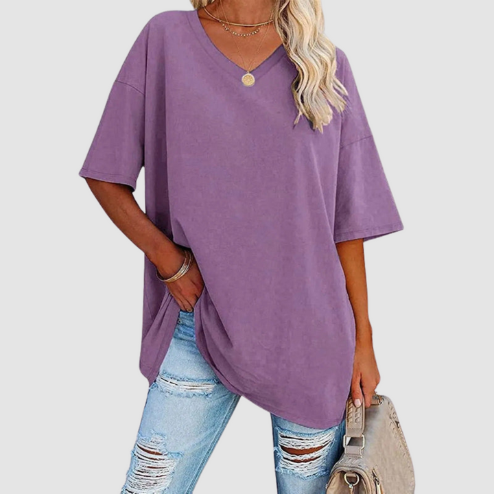 Women's Elegant V-neck T-Shirt-The Yellow Prime