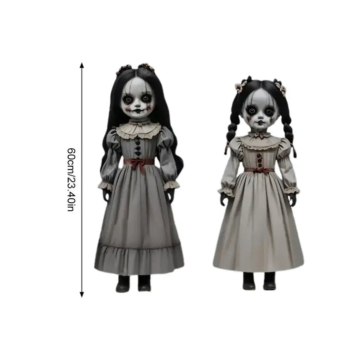 Decoração de jardim de Halloween com boneca fantasma e estacas para o solo, conjunto de 2