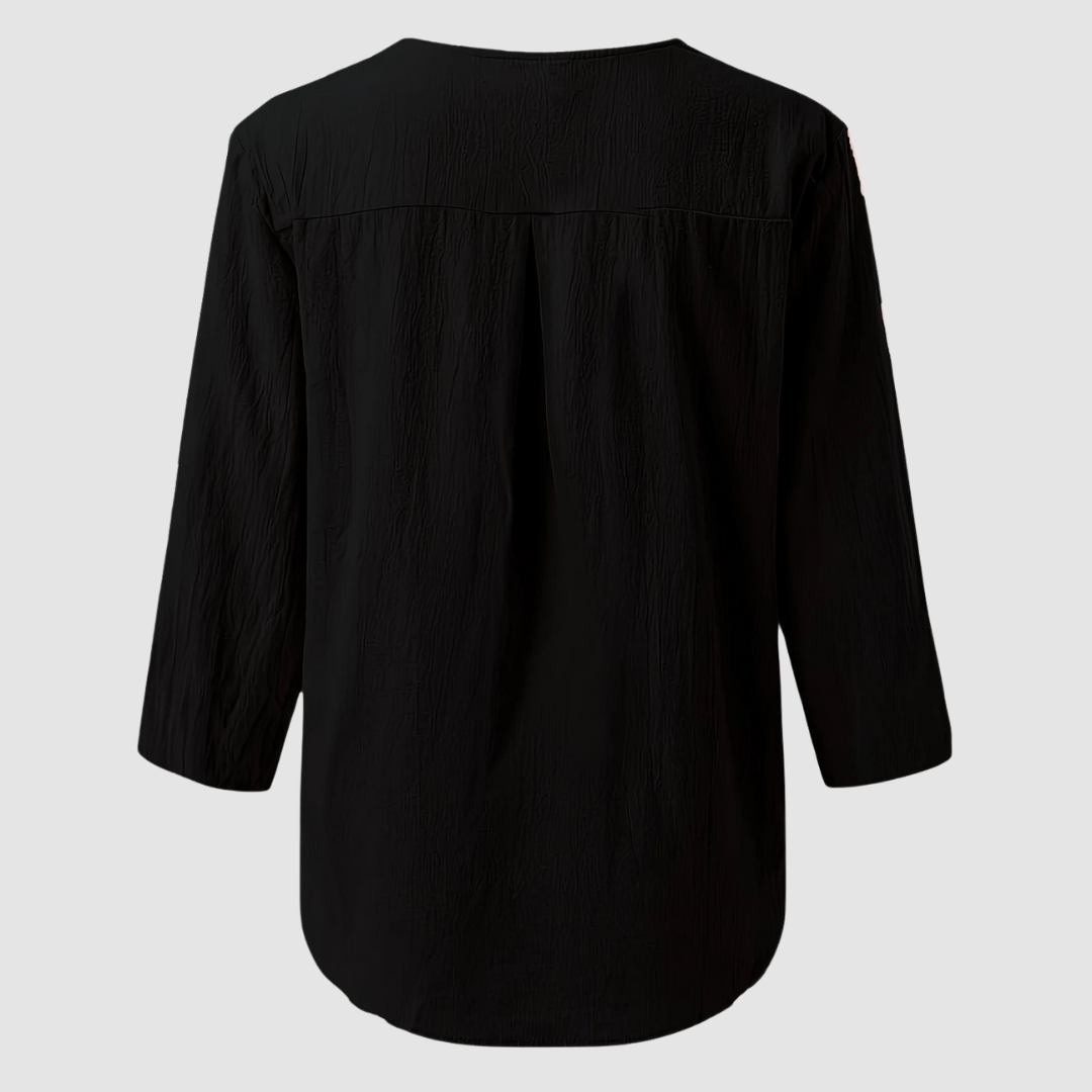 Melisa | Women's Casual Cotton and Linen Blouse-The Yellow Prime