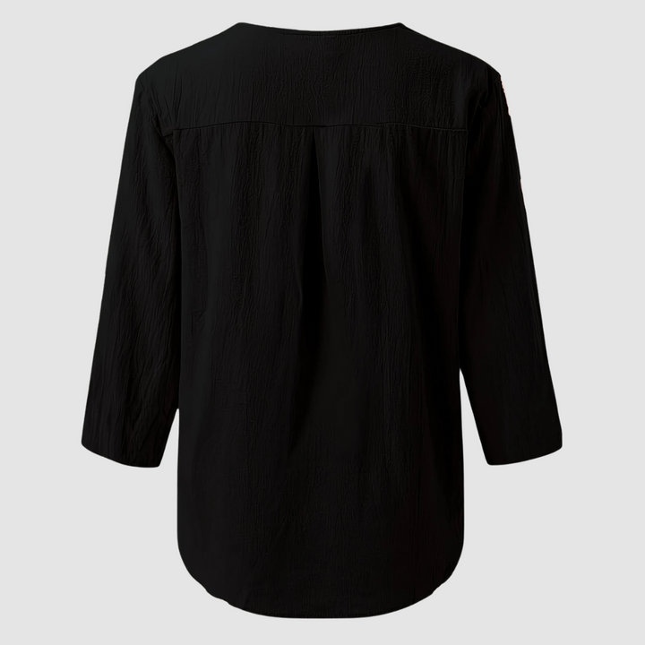 Melisa | Women's Casual Cotton and Linen Blouse-The Yellow Prime