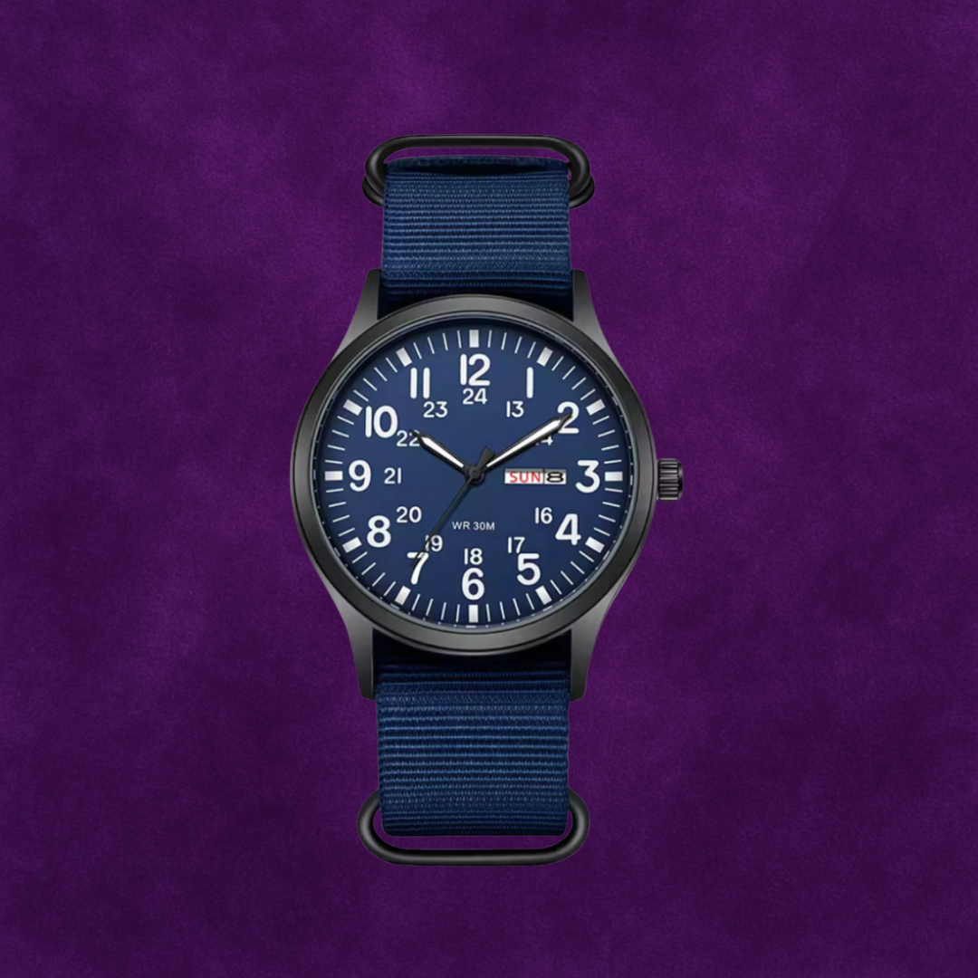 Men's Rugged Outdoor Watch – Waterproof, Scratch-Resistant, Nylon Strap-The Yellow Prime