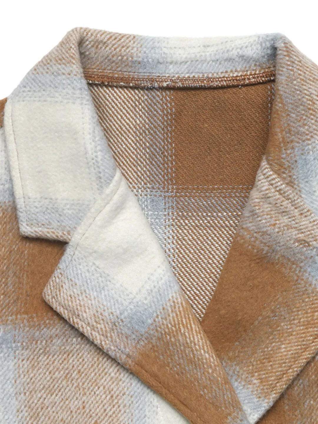 Manteau d'hiver long à carreaux pour femme, fermeture boutonnée et poches