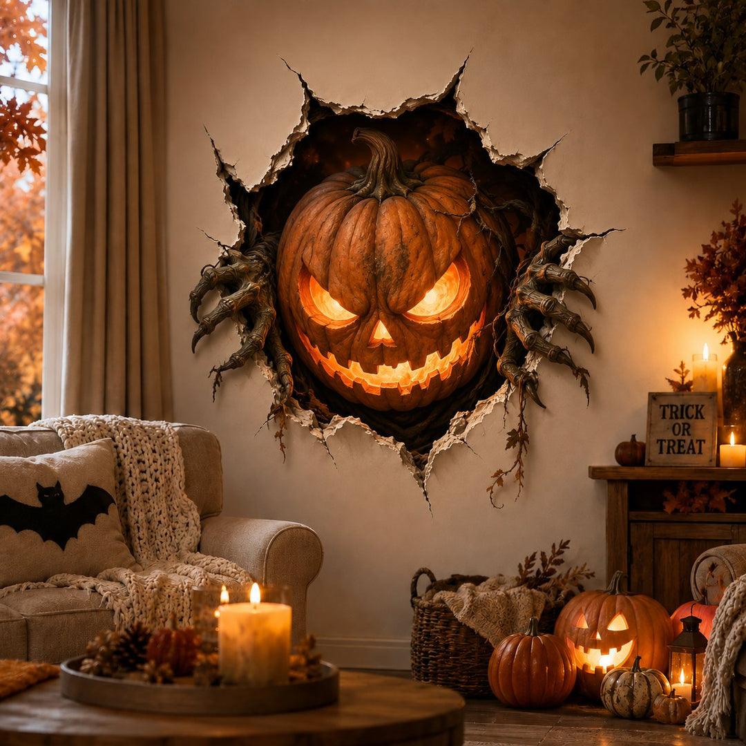 3D-halloweenmuurstickers voor griezelige inbraakdecoratie