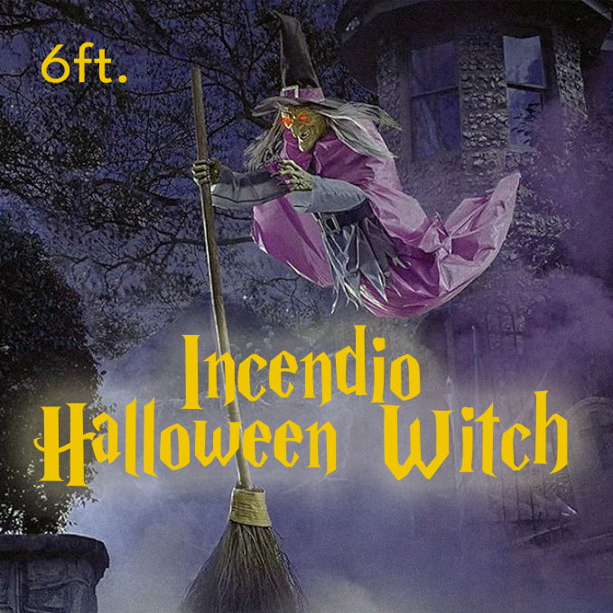 Halloween's 6-Foot Cloth Flying Witch Decoration with Ground Stake