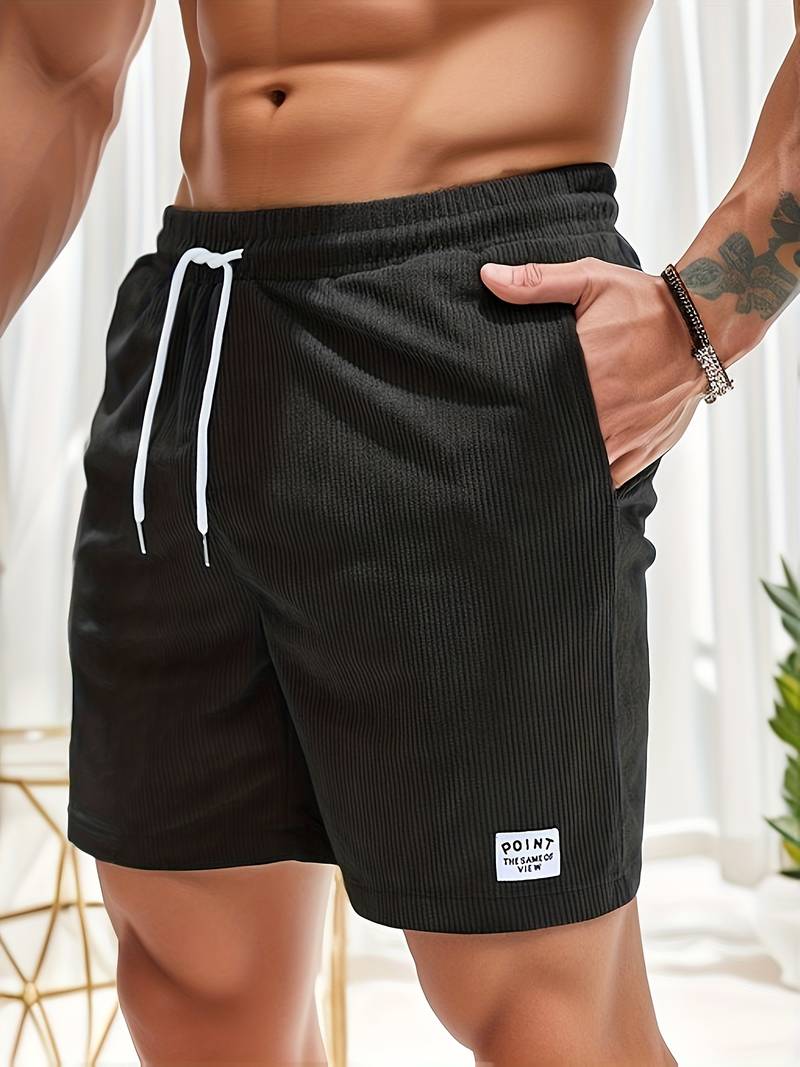 Men's Casual Cord Shorts with Drawstring for Comfort and Style-The Yellow Prime