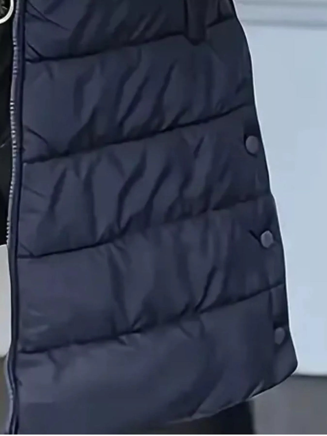 Gilet imbottito lungo con cappuccio da donna, con cerniera, taglie dalla S alla XXL
