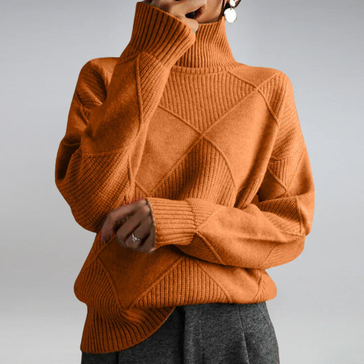 Women's Soft Knitted Turtleneck Sweater with Classic Style