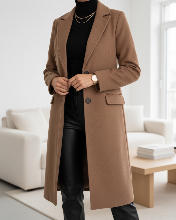 Anastacia | Women's Elegant Long Coat-The Yellow Prime