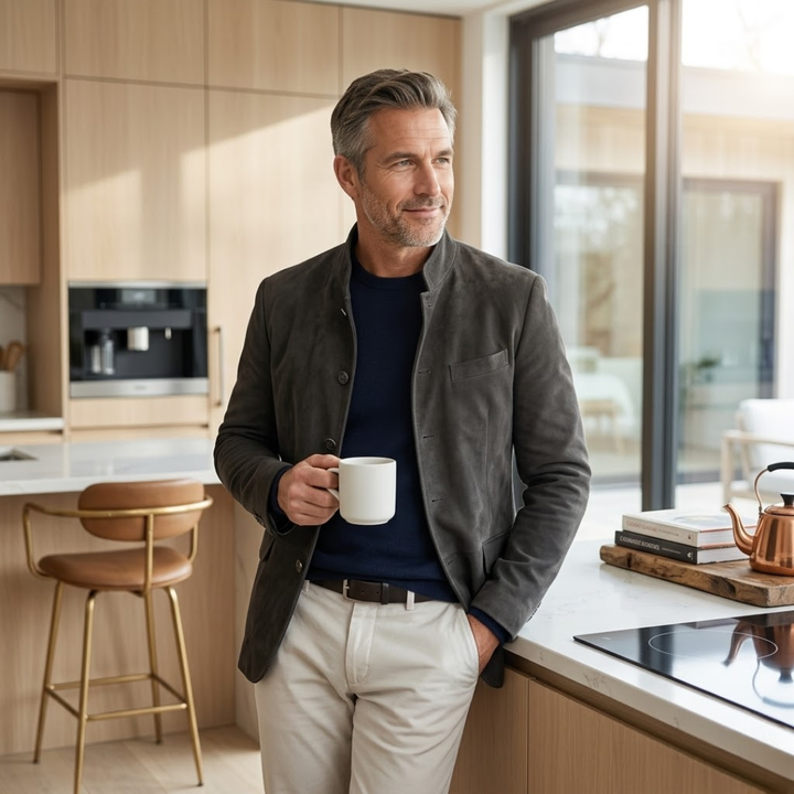Cárdigan informal moderno abotonado para hombre
