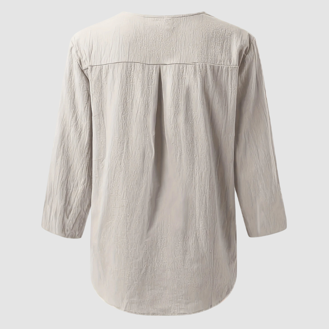 Melisa | Women's Casual Cotton and Linen Blouse-The Yellow Prime
