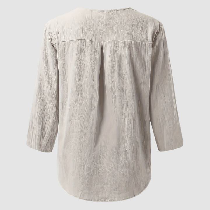 Melisa | Women's Casual Cotton and Linen Blouse-The Yellow Prime