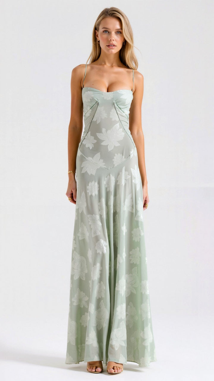 Luciana | Women's Elegant Wedding Guest Maxi Dress-The Yellow Prime