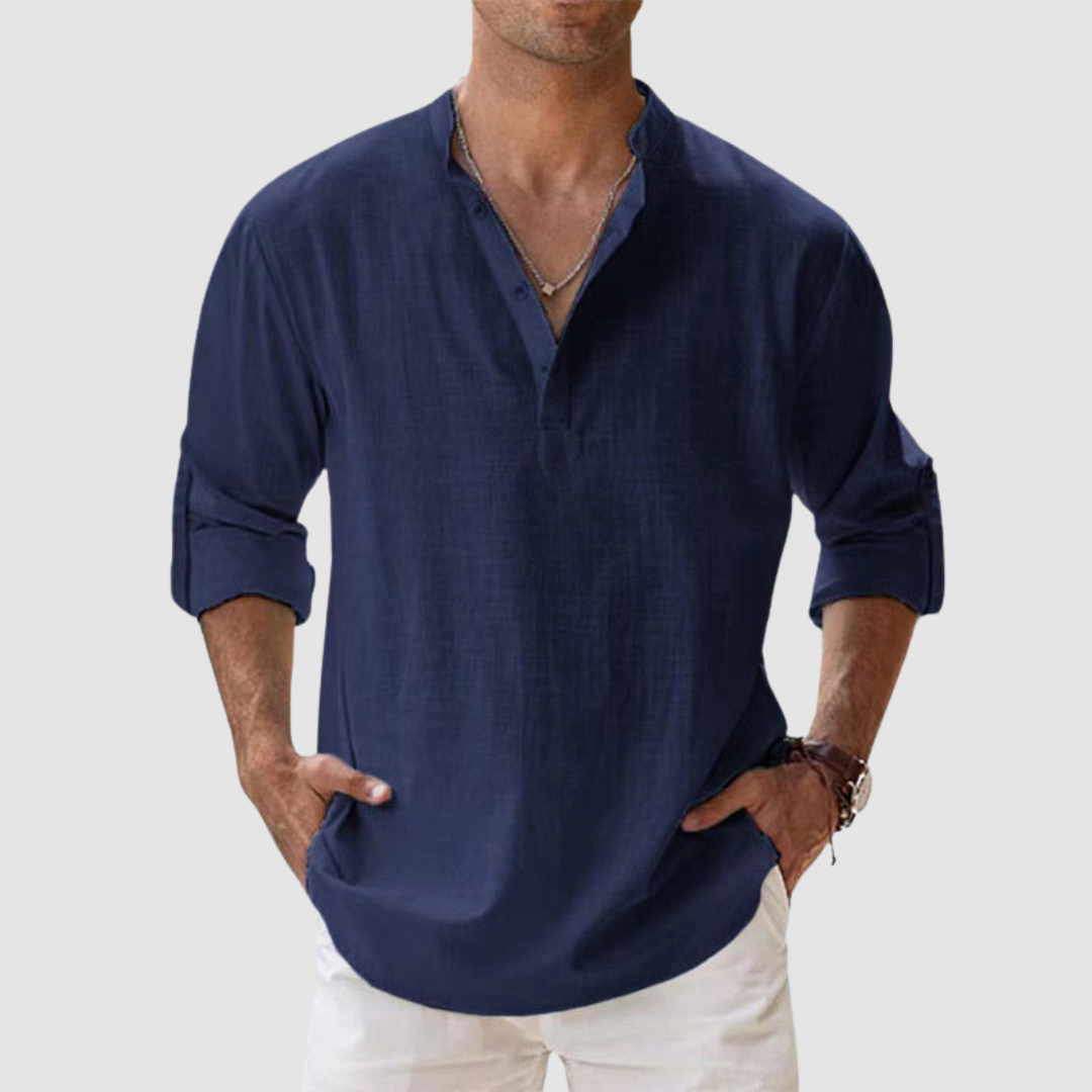 Men's Breathable Linen Shirt-The Yellow Prime