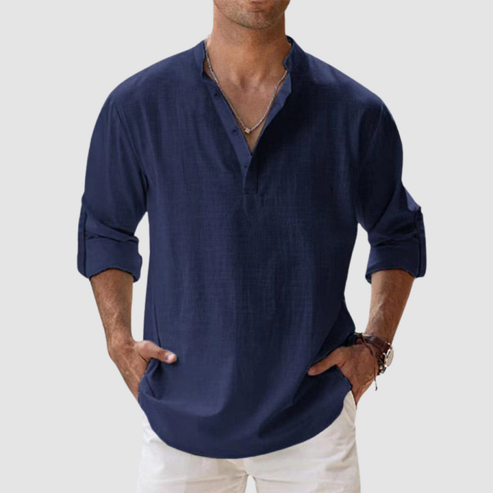 Men's Breathable Linen Shirt-The Yellow Prime