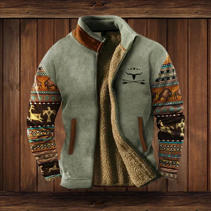 Men's Warm Western-Style Jacket for Cold Weather Comfort