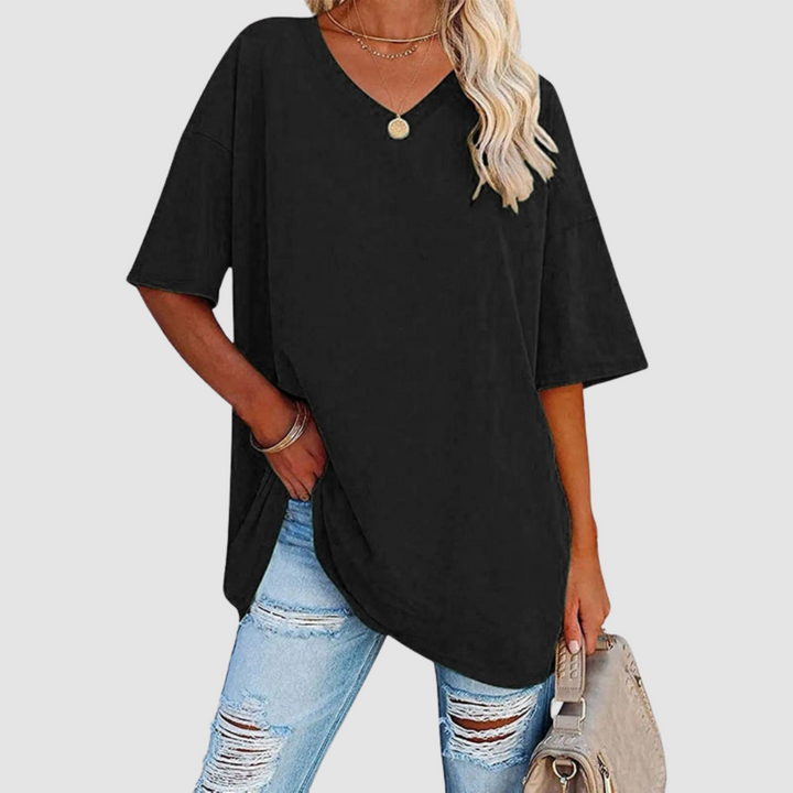 Women's Elegant V-neck T-Shirt-The Yellow Prime