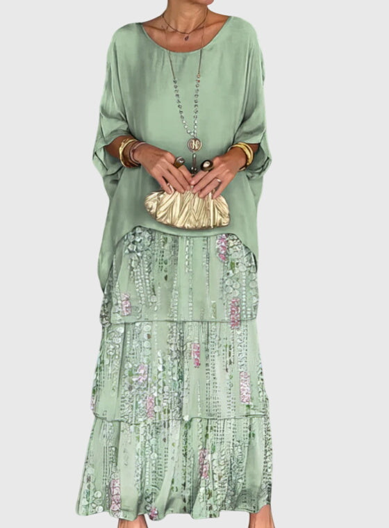 Elizabeth | Women's Boho Layered Maxi Dress with Shorts-The Yellow Prime