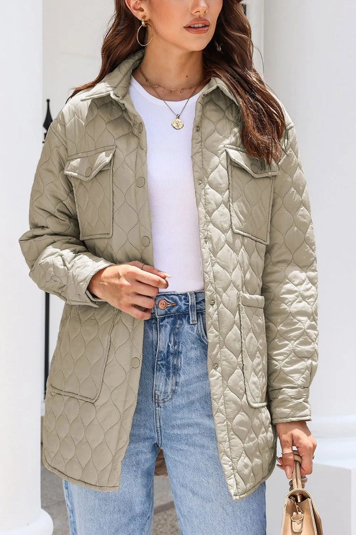 Women's Winter Coat, Snap Front, Collared, Sizes S-2XL