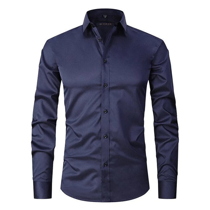 Men's Wrinkle-Free Stretch Dress Shirt-The Yellow Prime