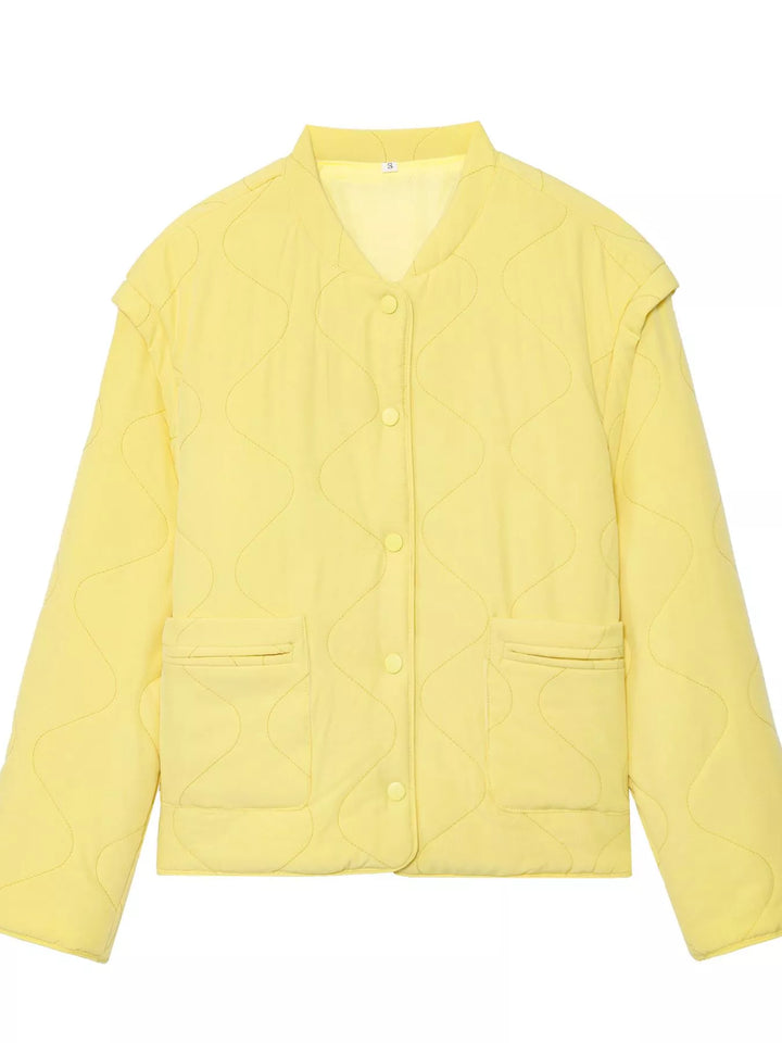 Veste matelassée légère pour femme, fermeture à boutons-pression sur le devant, tailles S-L