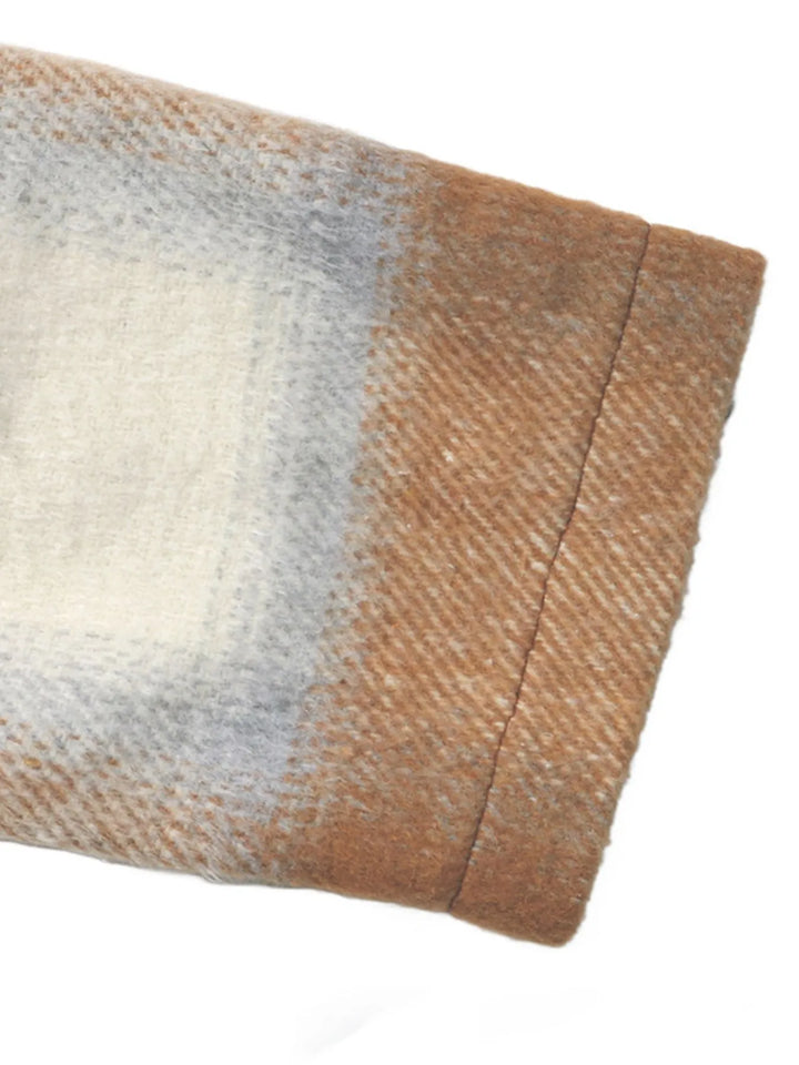 Manteau d'hiver long à carreaux pour femme, fermeture boutonnée et poches