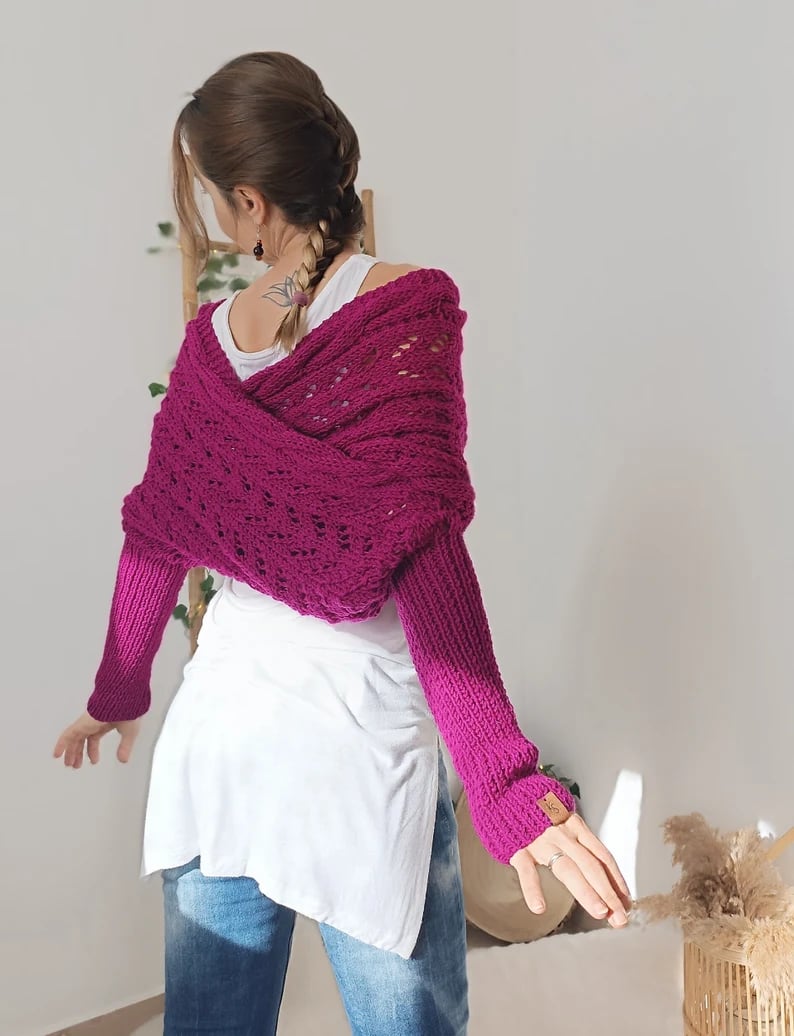 Women's Knit Openwork Rectangular Scarf for Winter-The Yellow Prime