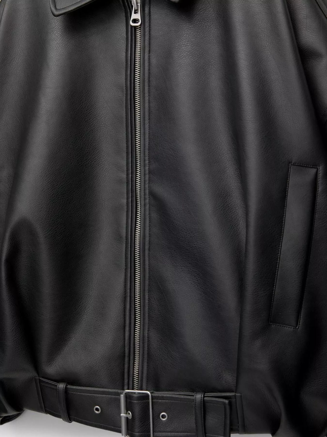 Chaqueta elegante de piel sintética con cremallera para mujer, forrada, tallas XS-XL