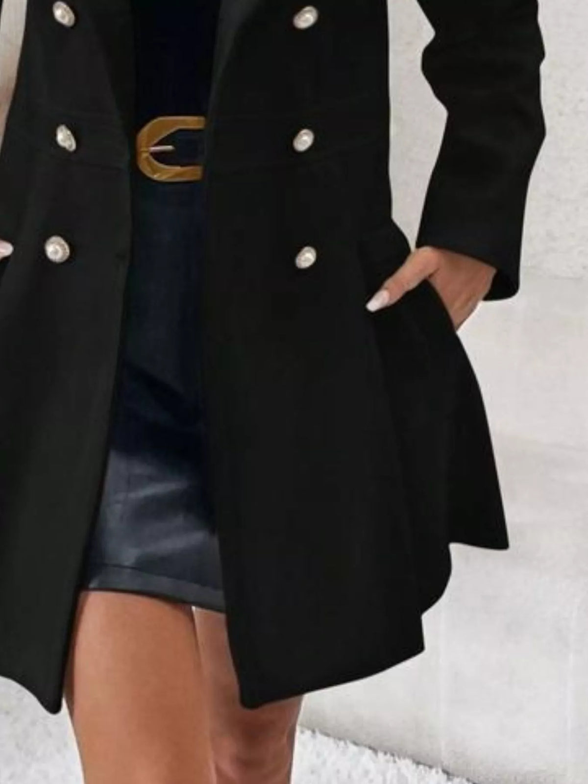 Cappotto invernale lungo da donna, doppiopetto, taglie dalla S alla 2xl