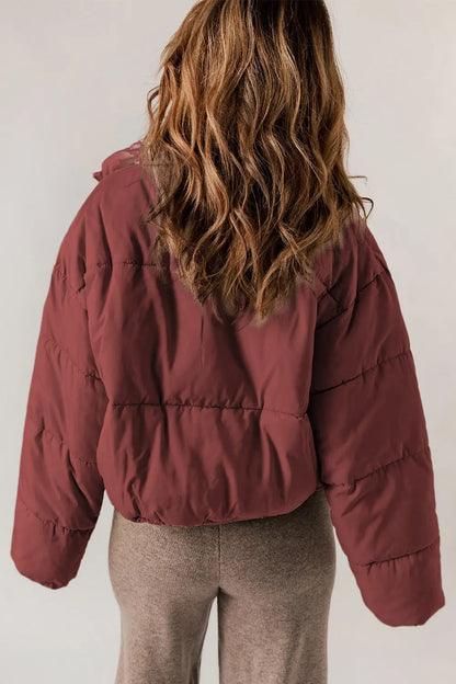Vinterfrakke til kvinder med lynlås og krave, lange ærmer, størrelser S til 2xl