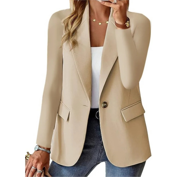 Women's Casual Blazer with Long Sleeves for Effortless Style-The Yellow Prime