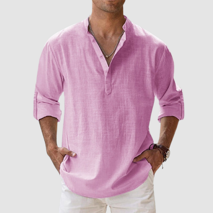 Men's Breathable Linen Shirt-The Yellow Prime