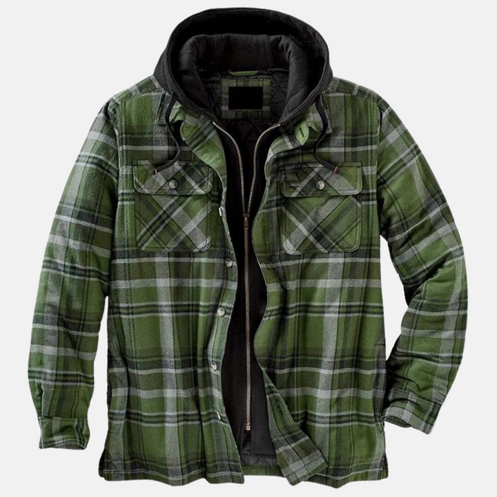 Chemise-veste matelassée en flanelle pour homme