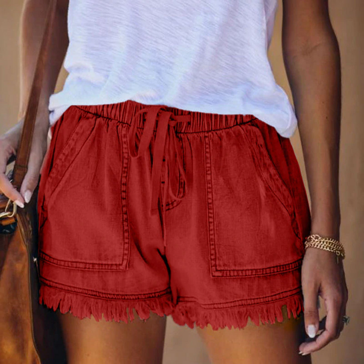 Liza | Women's Elegant High-Waisted Denim Shorts for Summer-The Yellow Prime