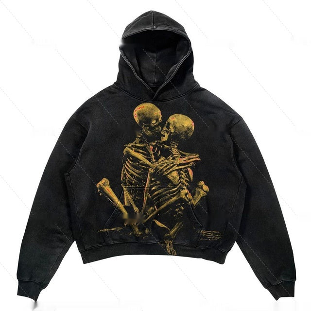 Men's Cropped Pullover Hoodie - Warm Polyester Streetwear-The Yellow Prime