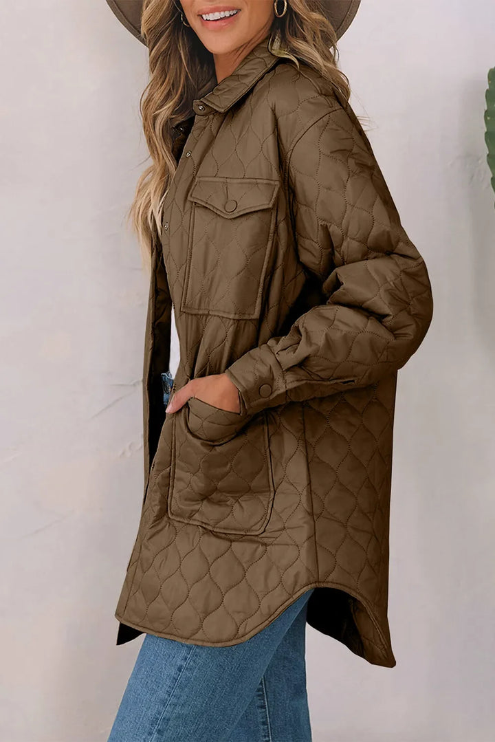 Women's Winter Coat, Snap Front, Collared, Sizes S-2XL