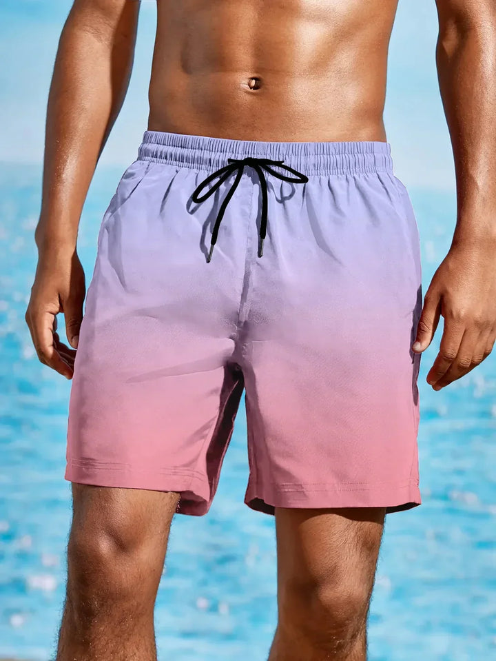Men's Gradient Swim Trunks-The Yellow Prime