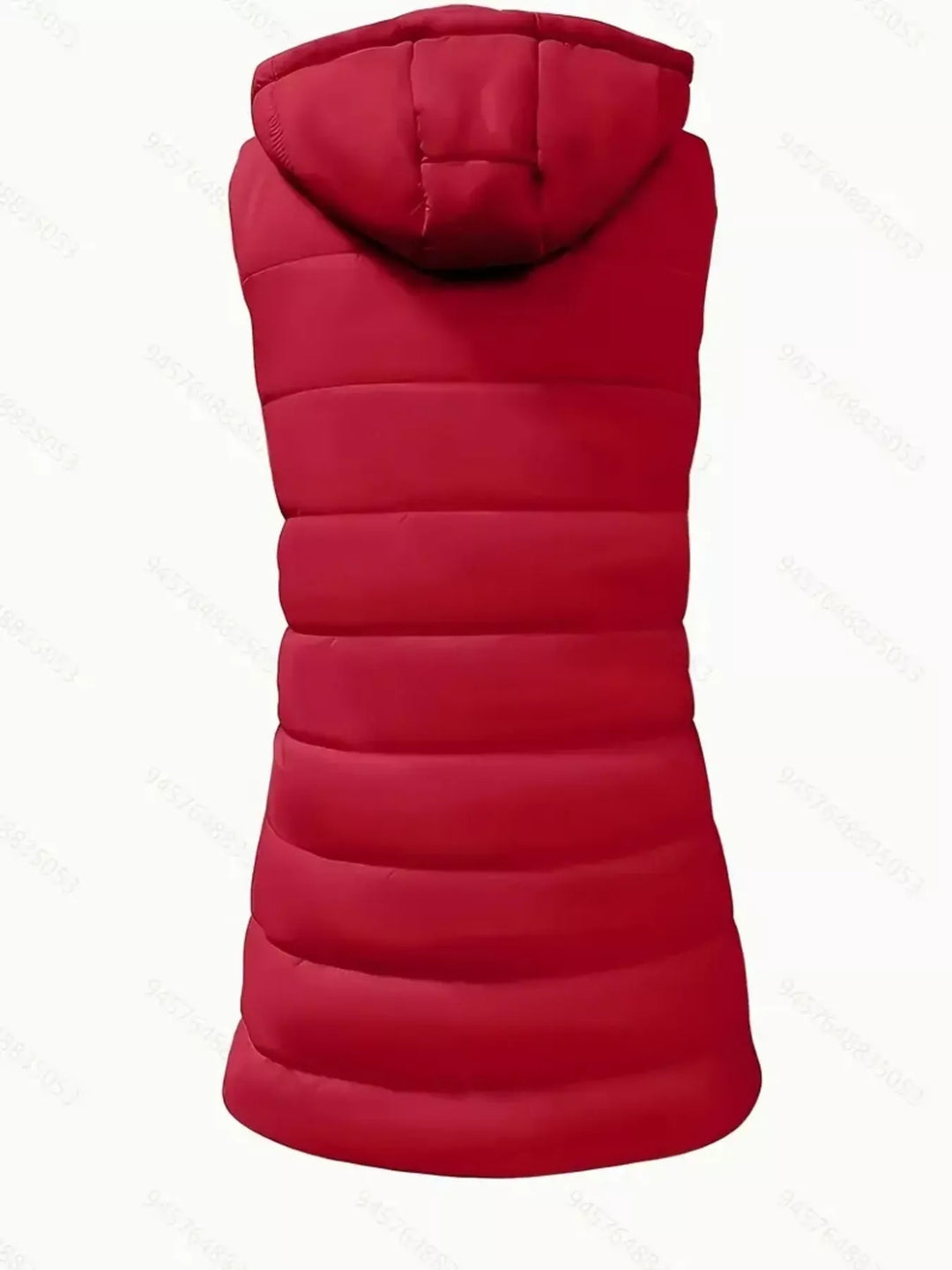 Gilet imbottito lungo con cappuccio da donna, con cerniera, taglie dalla S alla XXL