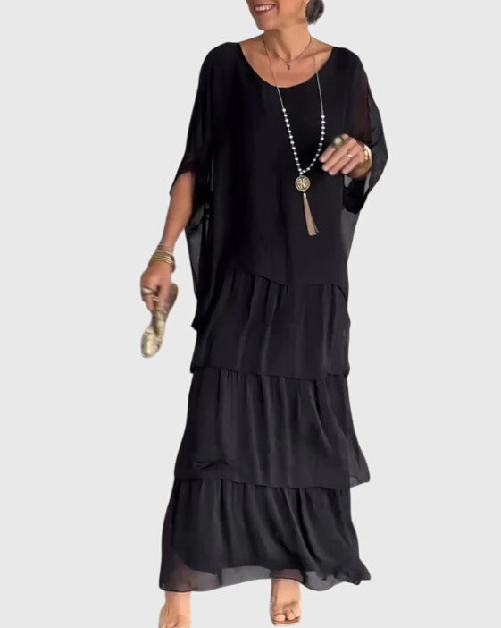 Elizabeth | Women's Boho Layered Maxi Dress with Shorts-The Yellow Prime