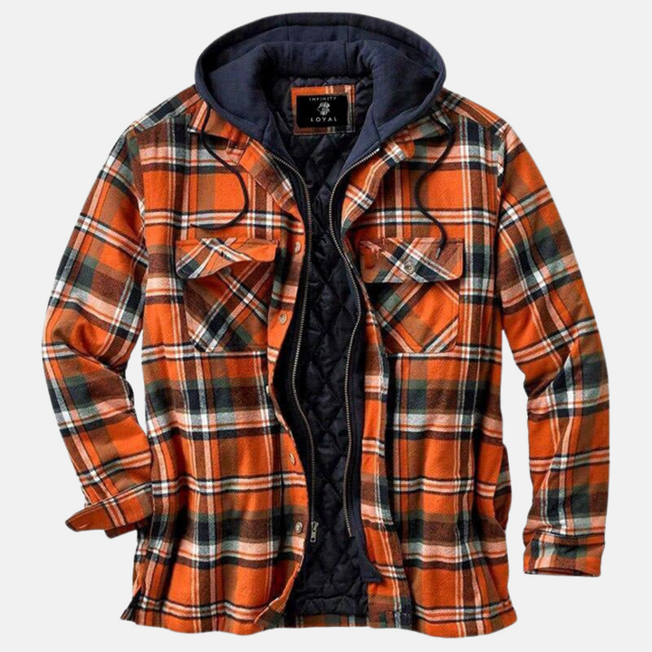 Chemise-veste matelassée en flanelle pour homme