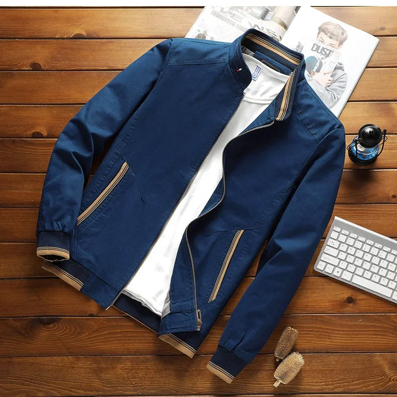Men's Stylish Cotton Bomber Jacket with Classic Fit
