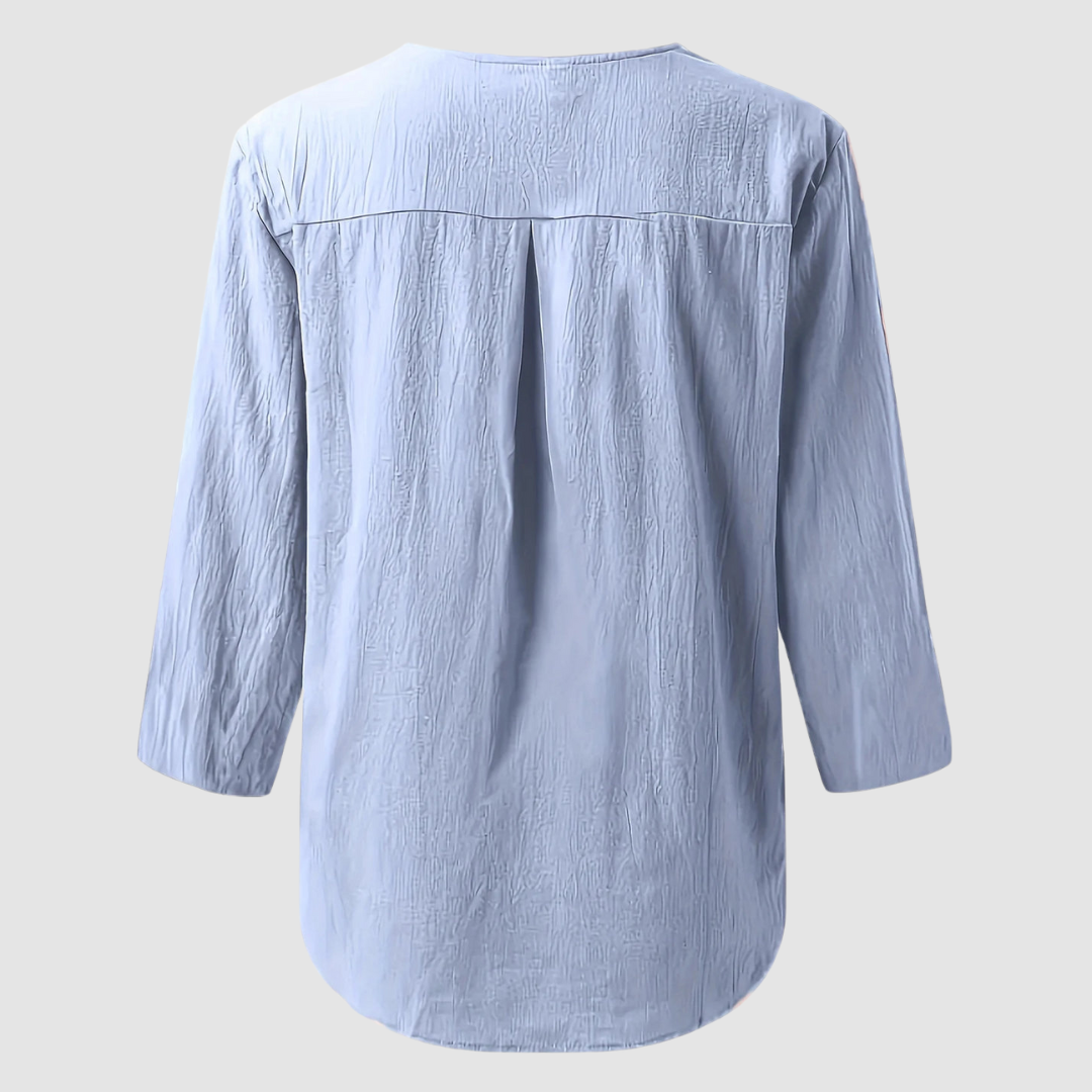 Melisa | Women's Casual Cotton and Linen Blouse-The Yellow Prime