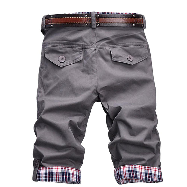 Men's Stylish Check Pattern Shorts with Belt-The Yellow Prime