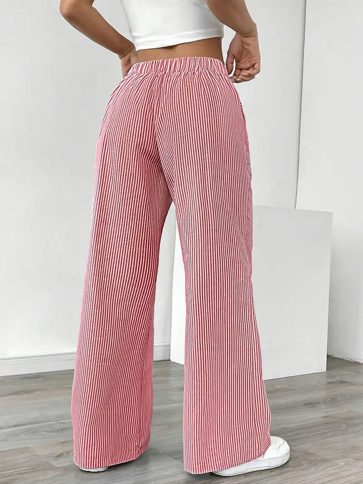 Elise | Women's Relaxed Stripe Casual Pants-The Yellow Prime