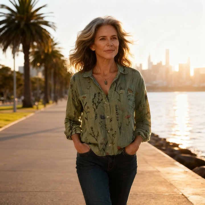 Acadia | Women's Vintage Print Blouse-The Yellow Prime
