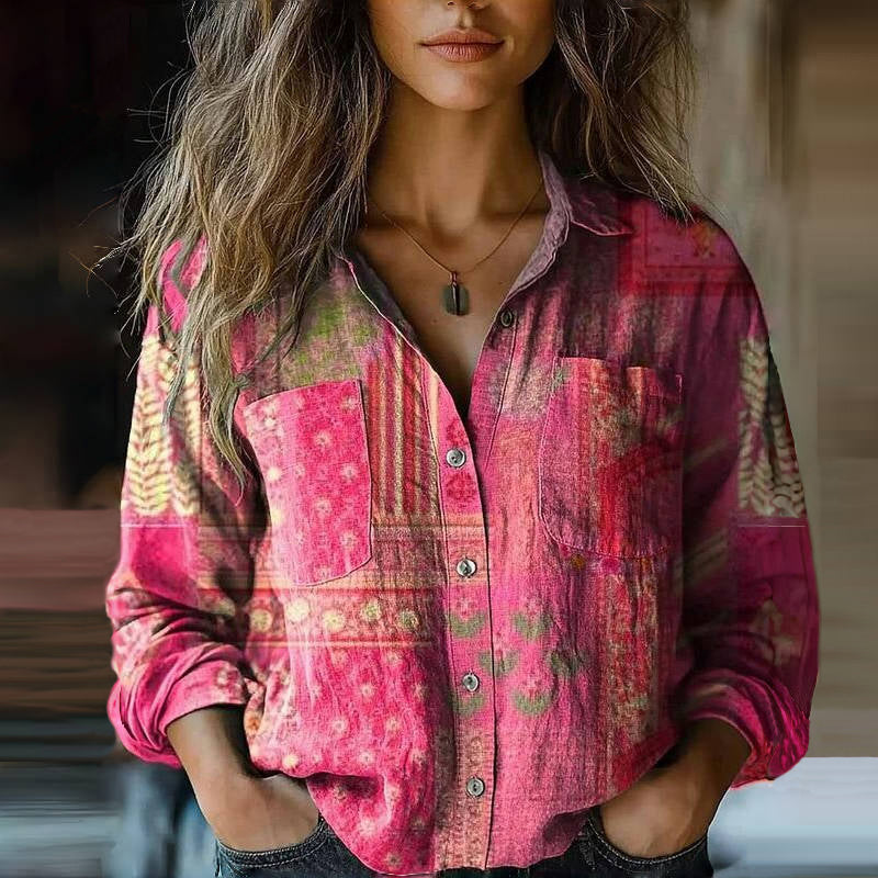 Acadia | Women's Vintage Print Blouse-The Yellow Prime